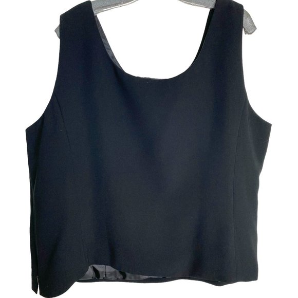 Kasper Women’s Black Sleeveless Top Shell 24W Fully Lined Classic Career Formal - Picture 2 of 8